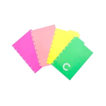 Divisória Pastel Para Caderno Inteligente A5 com 4 Unidades